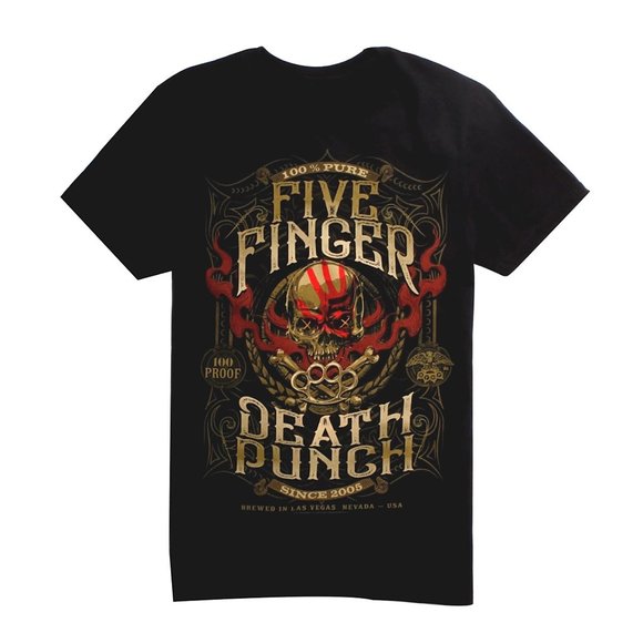 Five Finger Death Punch 100% Pure Logo metal rock Official T-Shirt 2XL XXL NWT - Picture 2 of 3